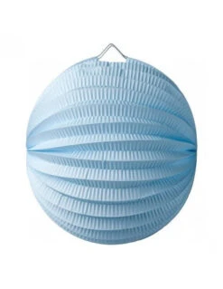 Lampion Boule En Papier Bleu Ciel 20 Cms