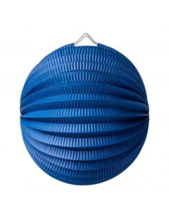 Lampion Boule En Papier Bleu Marine 20 Cms