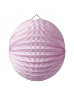 Lampion Boule En Papier Rose Pastel 20 Cms