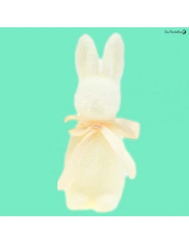 Lapin De Pâques Flocké Ivoire 15 Cms 1 Lapin De Pâques Flocké Ivoire 15 Cms