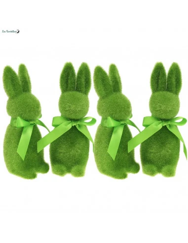 Lapin De Pâques Flocké Vert 15 Cms 2 Lapin De Pâques Flocké Vert 15 Cms – Image 2