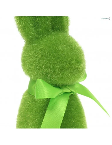 Lapin De Pâques Flocké Vert 15 Cms 3 Lapin De Pâques Flocké Vert 15 Cms – Image 3