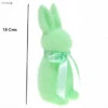 Lapin De Pâques Flocké Vert Menthe 15 Cms