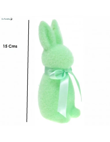 Lapin De Pâques Flocké Vert Menthe 15 Cms 1 Lapin De Pâques Flocké Vert Menthe 15 Cms