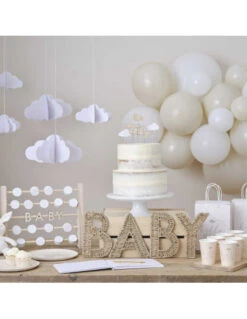 Livre D'Or Nuage En Bois Hello Baby -Déco Festive Soldes livre d or nuage en bois hello baby 2