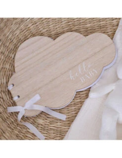 Livre D'Or Nuage En Bois Hello Baby
