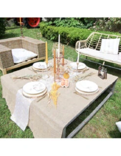 Nappe Rectangulaire En Jute 240X120Cms 6 Nappe Rectangulaire En Jute 240X120Cms -Déco Festive Soldes nappe rectangulaire en jute 240x120cms 2