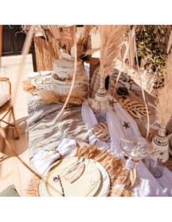 Nappe Rectangulaire Gaze De Coton Blanche 130X240Cm -Déco Festive Soldes nappe rectangulaire gaze de coton blanche 130x240cm 2