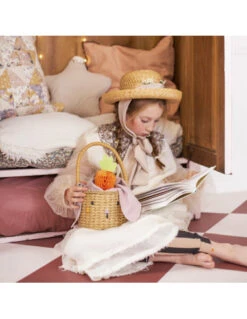 Panier Lapin De Pâques En Rotin -Déco Festive Soldes panier lapin de paques en rotin 3