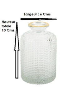 Petit Vase En Verre Avec Relief Bord Doré -Déco Festive Soldes petit vase en verre avec relief bord dore 2