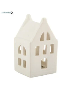 Petite Maison Blanche En Céramique Avec Led