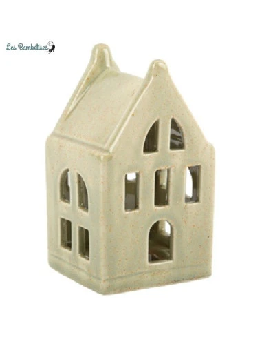 Petite Maison De Noel Vert Sauge Avec Led 1 Petite Maison De Noel Vert Sauge Avec Led