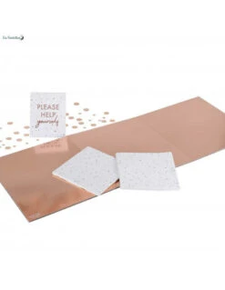 Plateau Rose Gold Avec Serviettes Et Confettis