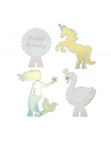 Présentoir Gateau Pastel Avec 4 Cake Toppers Et Plateau Réversible 2 Présentoir Gateau Pastel Avec 4 Cake Toppers Et Plateau Réversible – Image 2