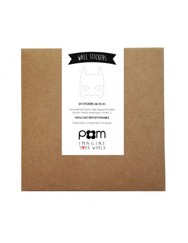 Stickers Muraux Masques Super Héros Blancs Pom Le Bonhomme 3 Stickers Muraux Masques Super Héros Blancs Pom Le Bonhomme – Image 3