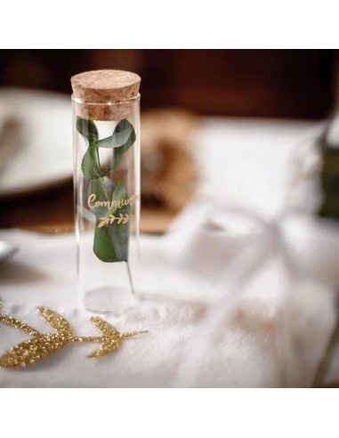 Tube à Essai En Verre Ecriture Communion Or 2 Tube à Essai En Verre Ecriture Communion Or – Image 2