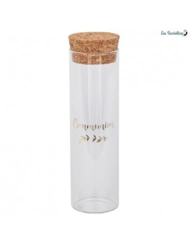 Tube à Essai En Verre Ecriture Communion Or 1 Tube à Essai En Verre Ecriture Communion Or