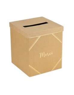 Urne Merci En Carton Kraft Et Or